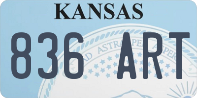KS license plate 836ART