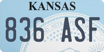 KS license plate 836ASF