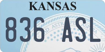 KS license plate 836ASL