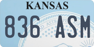 KS license plate 836ASM