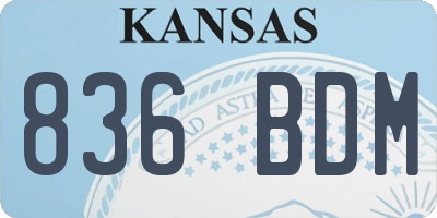 KS license plate 836BDM