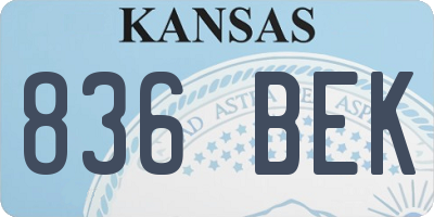 KS license plate 836BEK