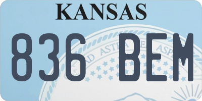 KS license plate 836BEM