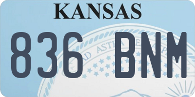 KS license plate 836BNM