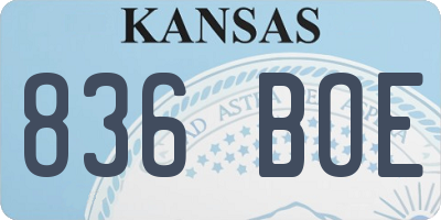 KS license plate 836BOE