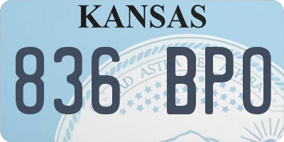 KS license plate 836BPO