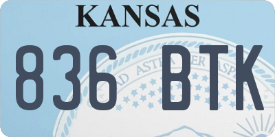 KS license plate 836BTK