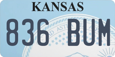KS license plate 836BUM