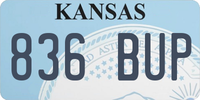 KS license plate 836BUP