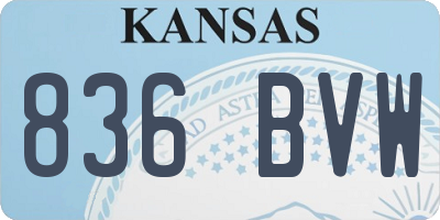 KS license plate 836BVW