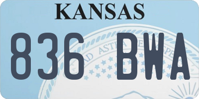 KS license plate 836BWA
