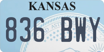 KS license plate 836BWY