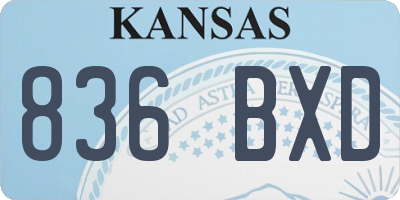 KS license plate 836BXD