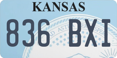 KS license plate 836BXI