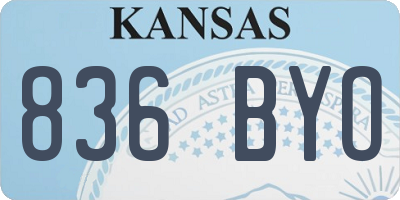 KS license plate 836BYO