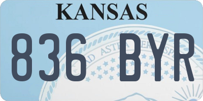 KS license plate 836BYR