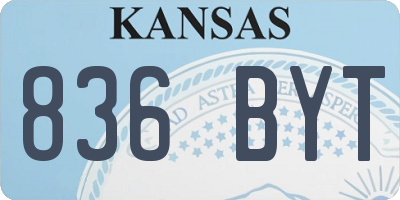 KS license plate 836BYT