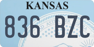 KS license plate 836BZC