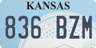 KS license plate 836BZM
