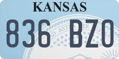 KS license plate 836BZO