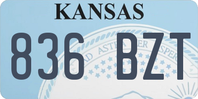 KS license plate 836BZT