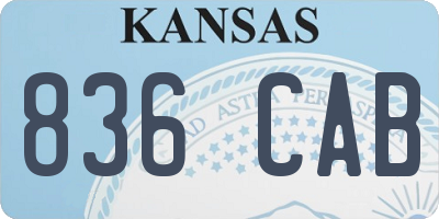 KS license plate 836CAB
