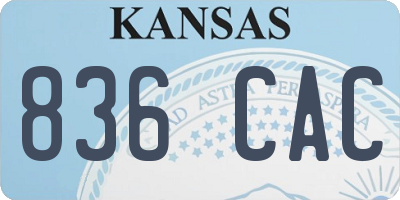 KS license plate 836CAC