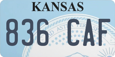 KS license plate 836CAF