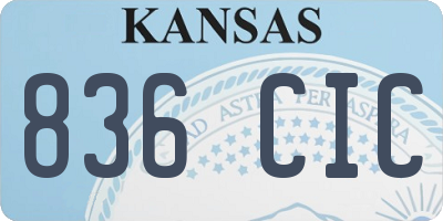 KS license plate 836CIC