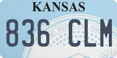 KS license plate 836CLM