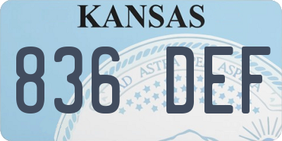 KS license plate 836DEF