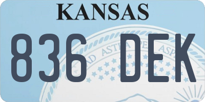 KS license plate 836DEK
