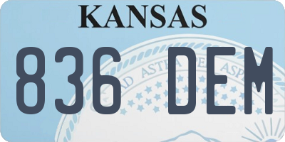 KS license plate 836DEM