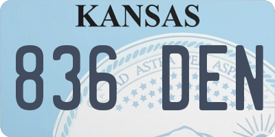 KS license plate 836DEN