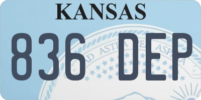KS license plate 836DEP