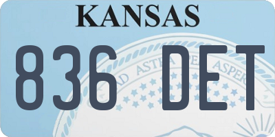 KS license plate 836DET