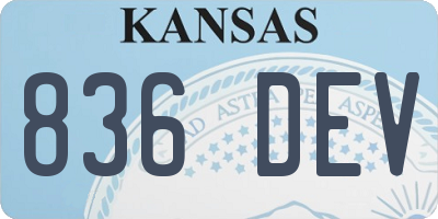 KS license plate 836DEV