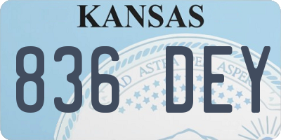 KS license plate 836DEY