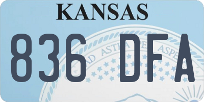 KS license plate 836DFA