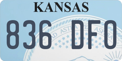 KS license plate 836DFO