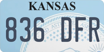 KS license plate 836DFR