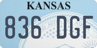 KS license plate 836DGF