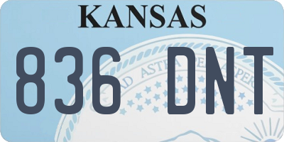 KS license plate 836DNT