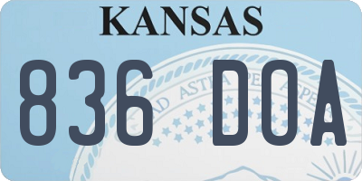 KS license plate 836DOA