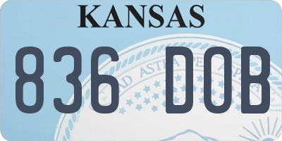 KS license plate 836DOB