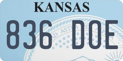 KS license plate 836DOE