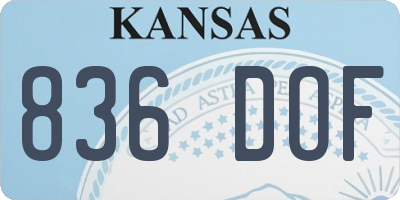 KS license plate 836DOF
