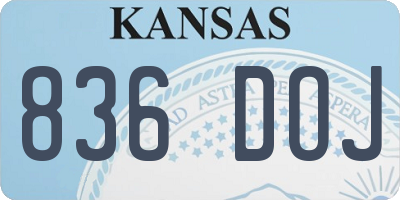 KS license plate 836DOJ