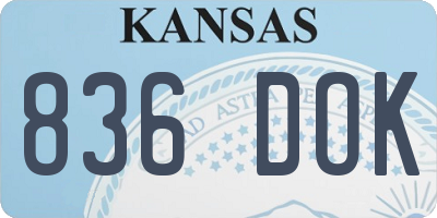 KS license plate 836DOK