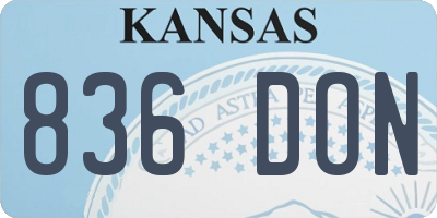 KS license plate 836DON